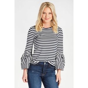 Madewell Navy/Gray Striped Knit Tee Shirt Top